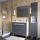 Stella Polare Мебель для ванной Абигель 100 3 двери темно-серая/цемент – фотография-12
